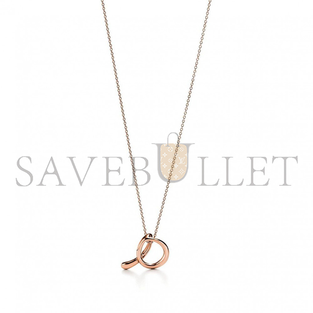 TIFFANY ELSA PERETTI® LETTER A PENDANT IN 18K ROSE GOLD WITH DIAMONDS 68806720